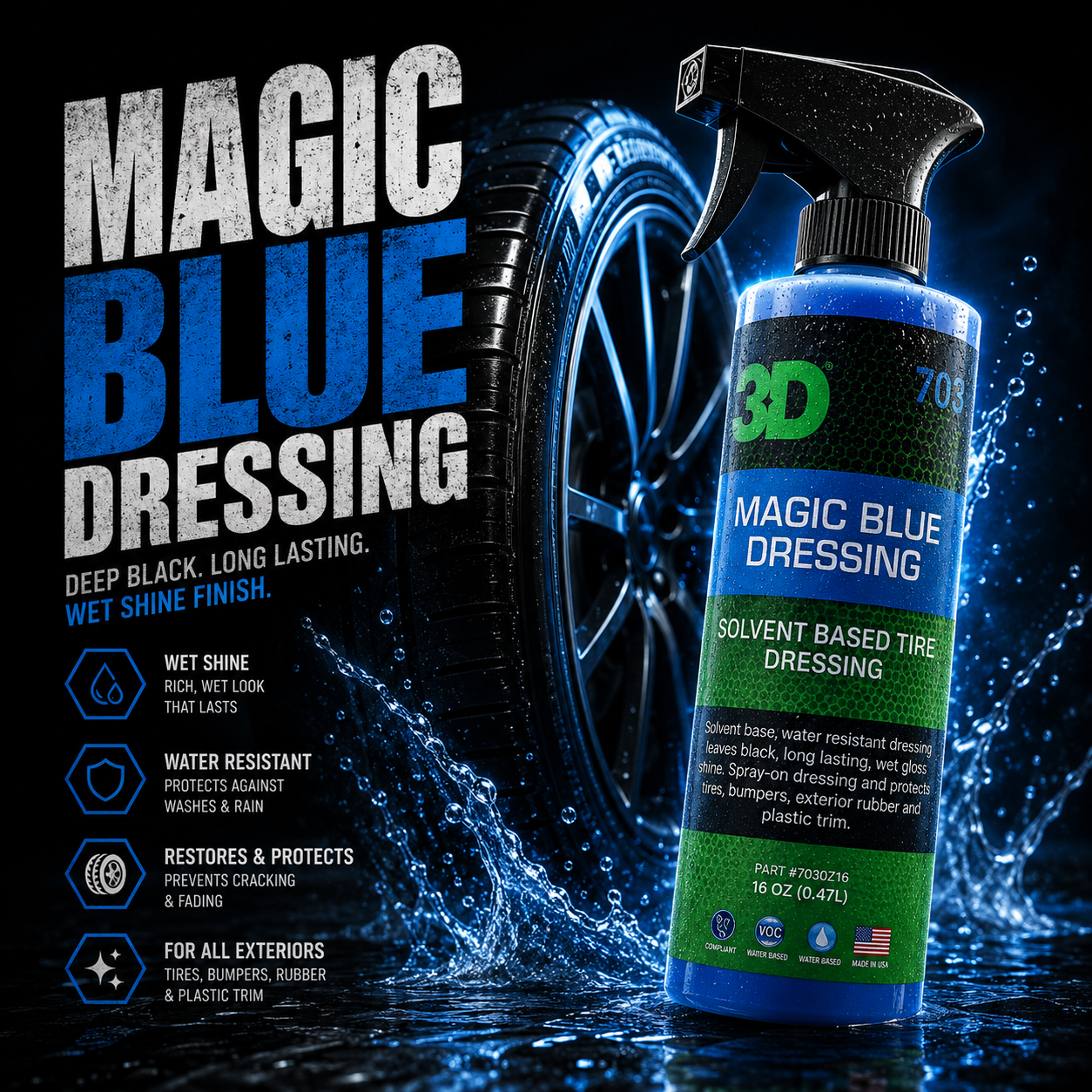 MAGIC BLUE DRESSING - טיפוח לצמיגים עמיד במים
